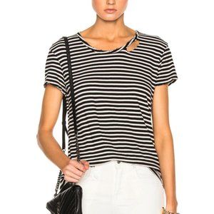 NWT RtA Nicola Black White Stripe Tee XS